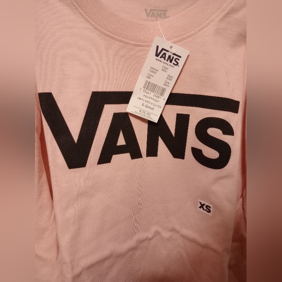 NWT VANS XS FLYING V POWDER PINK SHIRT OFF THE WALL - Picture 4 of 8